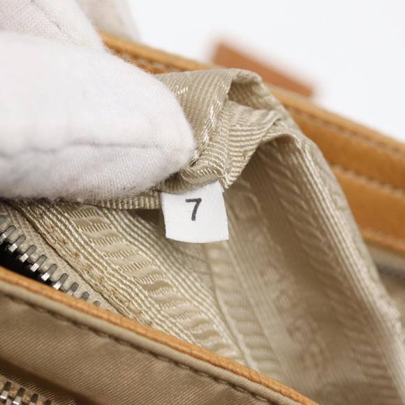 PRADA Shoulder Bag Nylon Leather Beige Auth bs16409 - Picture 11 of 16